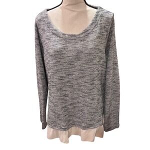 Torrid Gray Marled Knit Ruffle Hem Tunic Top Long Sleeve Women's‎ Size  0 (12)